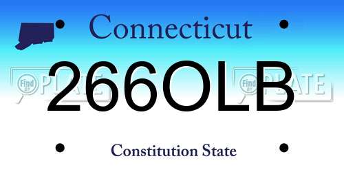 266OLB Connecticut License Plate