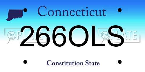 266OLS Connecticut License Plate