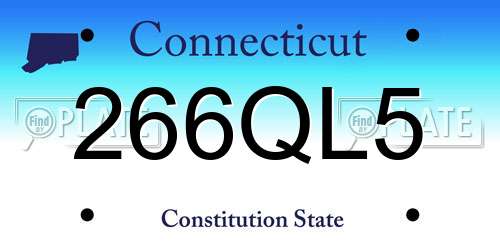 266QL5 Connecticut License Plate