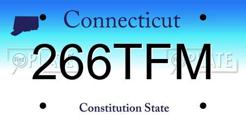 266TFM Connecticut License Plate