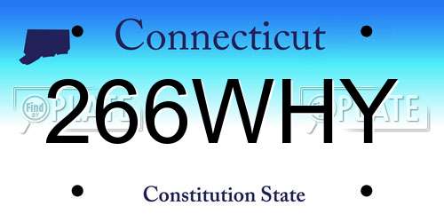 266WHY Connecticut License Plate