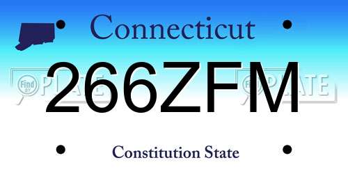 266ZFM Connecticut License Plate