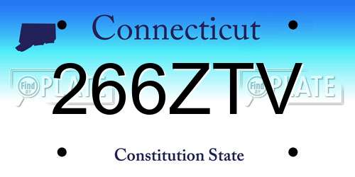 266ZTV Connecticut License Plate