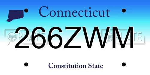 266ZWM Connecticut License Plate