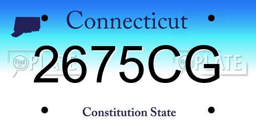 2675CG Connecticut License Plate