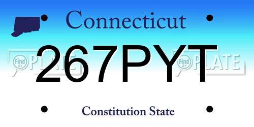 267PYT Connecticut License Plate