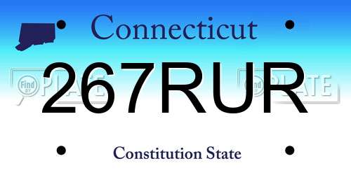 267RUR Connecticut License Plate