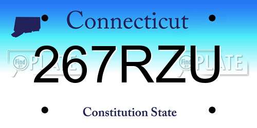 267RZU Connecticut License Plate