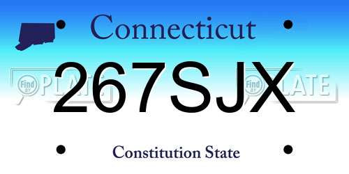 267SJX Connecticut License Plate