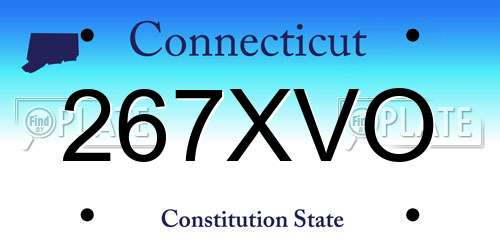 267XVO Connecticut License Plate