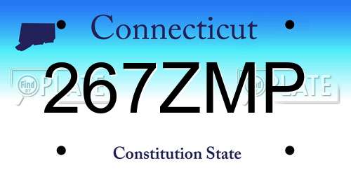267ZMP Connecticut License Plate