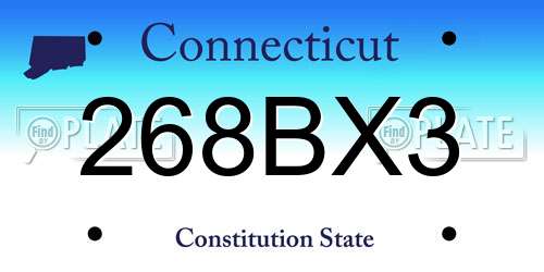 268BX3 Connecticut License Plate