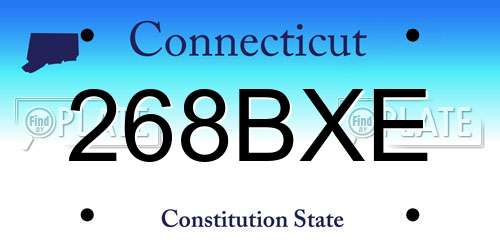 268BXE Connecticut License Plate