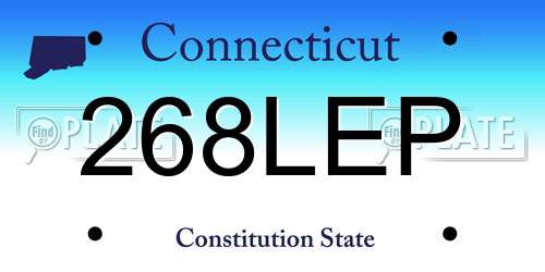 268LEP Connecticut License Plate