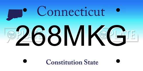 268MKG Connecticut License Plate
