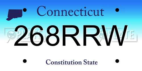268RRW Connecticut License Plate