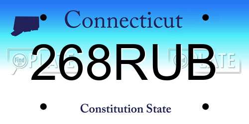 268RUB Connecticut License Plate