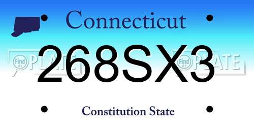 268SX3 Connecticut License Plate