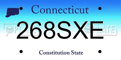 268SXE Connecticut License Plate