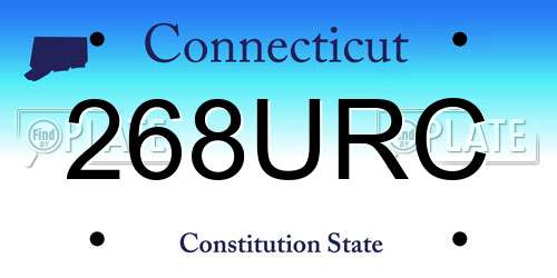 268URC Connecticut License Plate