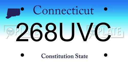 268UVC Connecticut License Plate