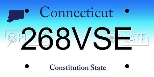 268VSE Connecticut License Plate