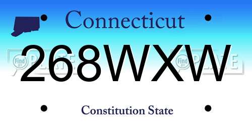 268WXW Connecticut License Plate