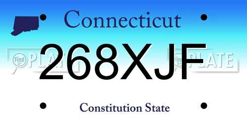 268XJF Connecticut License Plate