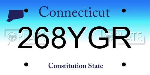 268YGR Connecticut License Plate