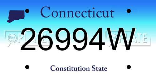 26994W Connecticut License Plate