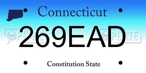 269EAD Connecticut License Plate