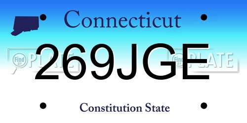 269JGE Connecticut License Plate