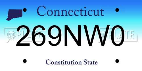 269NW0 Connecticut License Plate