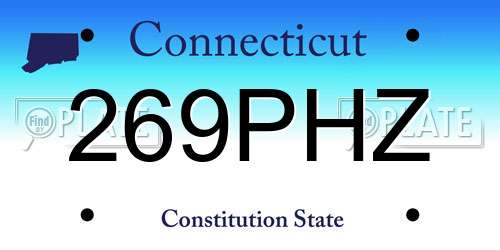 269PHZ Connecticut License Plate