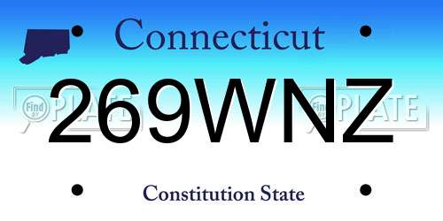 269WNZ Connecticut License Plate