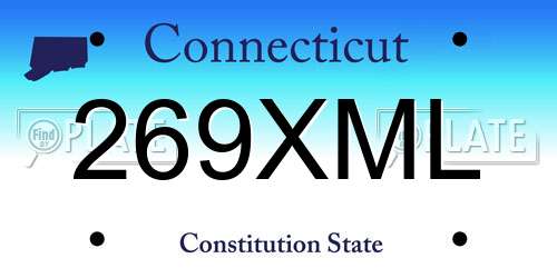 269XML Connecticut License Plate