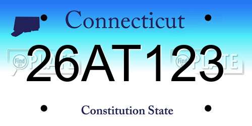 26AT123 Connecticut License Plate