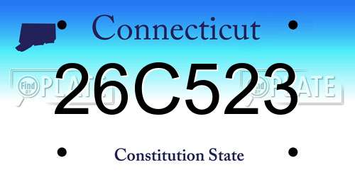 26C523 Connecticut License Plate