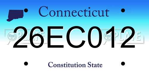 26EC012 Connecticut License Plate