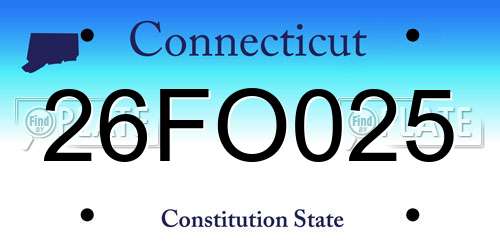 26FO025 Connecticut License Plate
