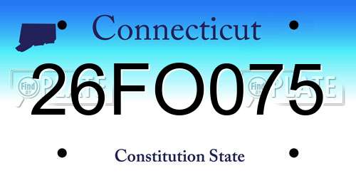 26FO075 Connecticut License Plate