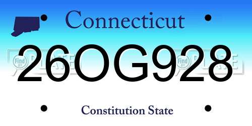 26OG928 Connecticut License Plate