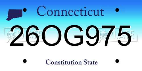 26OG975 Connecticut License Plate
