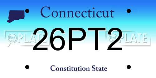 26PT2 Connecticut License Plate