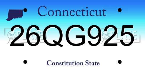 26QG925 Connecticut License Plate