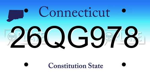 26QG978 Connecticut License Plate
