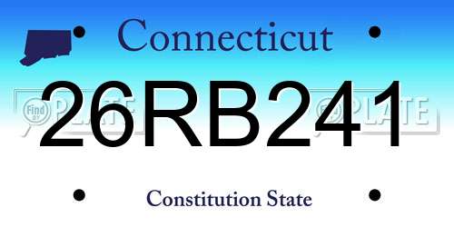 26RB241 Connecticut License Plate