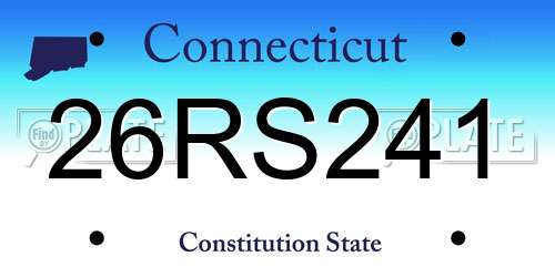 26RS241 Connecticut License Plate