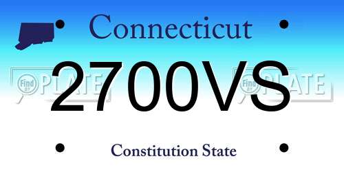 2700VS Connecticut License Plate