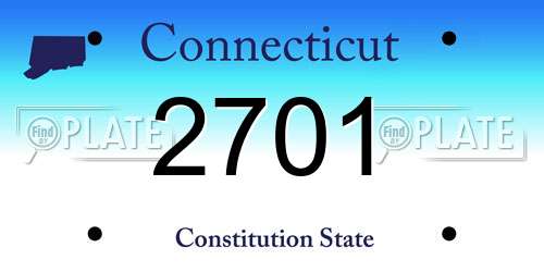 2701 Connecticut License Plate